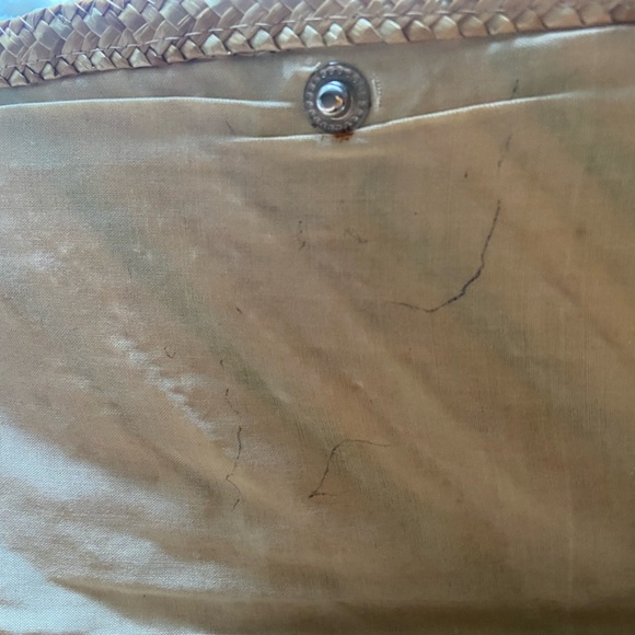 Woven Straw/Jute Multicolored Stripped Bi-Fold Clutch Bag Hong Kong Vintage boho - Picture 3 of 7